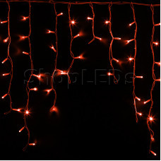 Гирлянда Айсикл (бахрома) светодиодный, 5,6 х 0,9 м, белый провод КАУЧУК, 230 В, диоды красные, 240 LED NEON-NIGHT