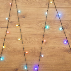 Гирлянда Шарики Ø18мм, 5м, темно-зеленый ПВХ, 30 диодов, цвет RGB