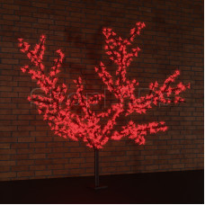 Светодиодное дерево "Сакура", высота 2,4м, диаметр кроны 2,0, красные светодиоды, IP 64, понижающий трансформатор в комплекте, NEON-NIGHT